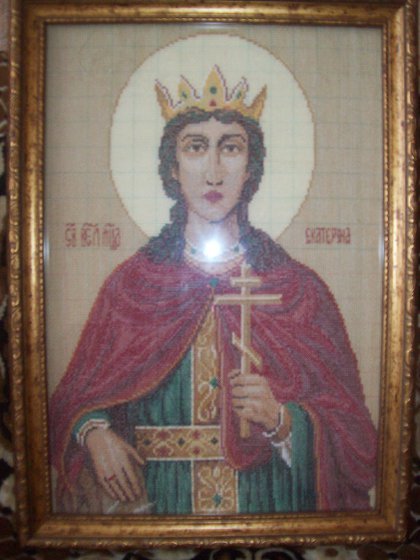 Работа «Икона Святая Екатерина»