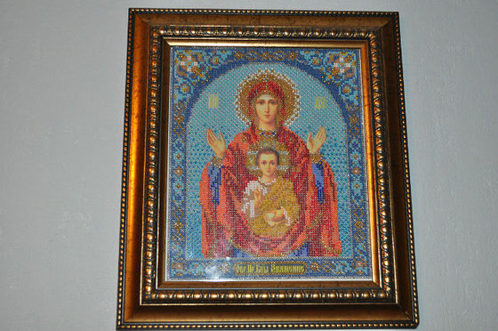 Работа «Знамение-икона бисером»