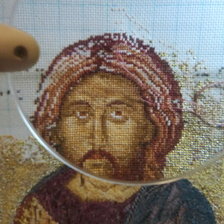 Работа «процесс вышивки Христос Пантократор»