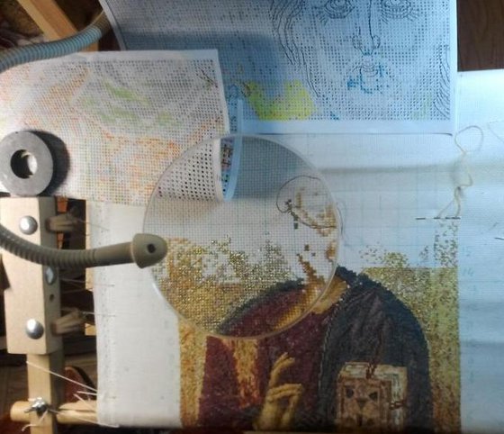 Работа «процесс вышивки Христос Пантократор»