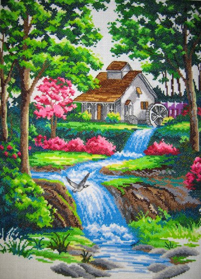 Работа «Пейзаж с мельницей»