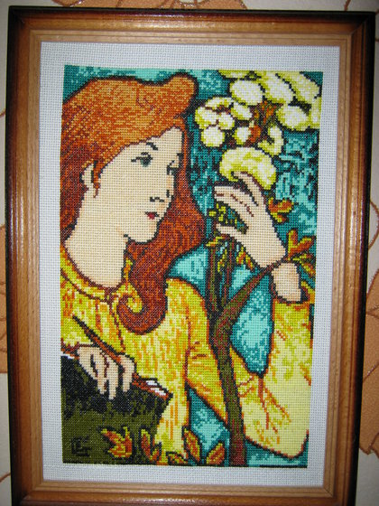 Работа «девушка с веткой»