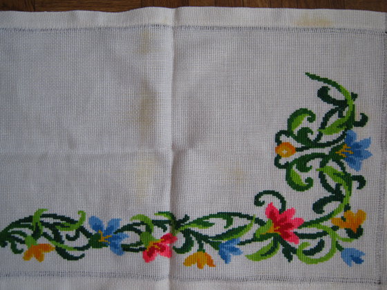 Работа «салфетка с растительным узором»