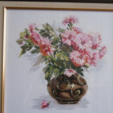 Работа «Букет хризантем»