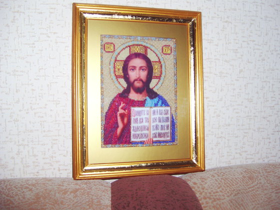 Работа «Икона вышитая бисермо»