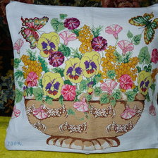 Работа «Корзина с анютками»