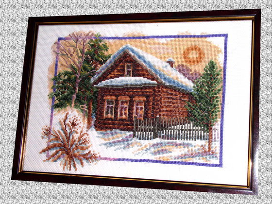 Работа «Зима в деревне»