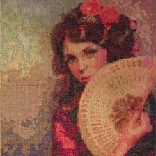 Работа «Девушка с веером»