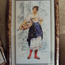 Работа «День на цветочном рынке (в рамке)»