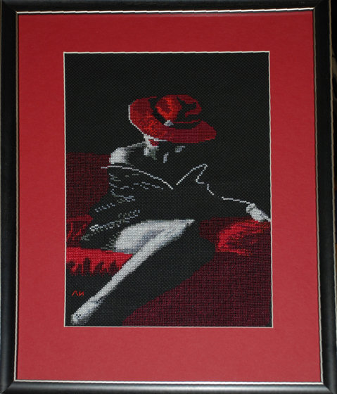 Работа «Дама в красной шляпе»