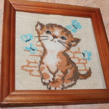 Работа «Кот и бабочки»