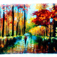 Работа «Прогулка под дождем»