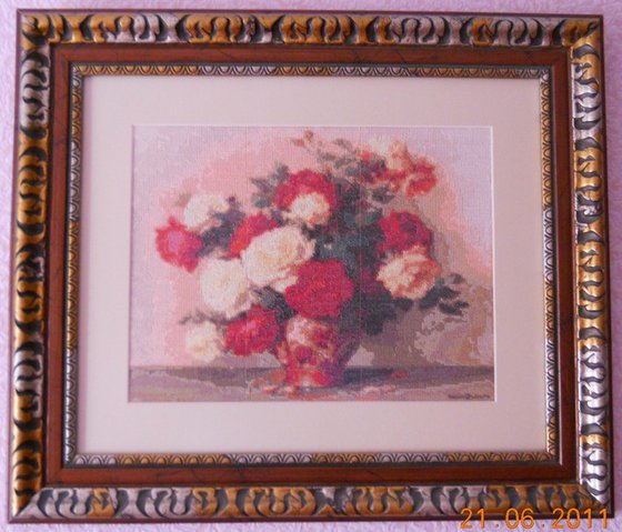 Работа «розы в вазе»