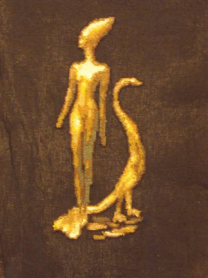 Работа «девушка с павлином»