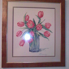 Работа «Тюльпаны в вазе)))»