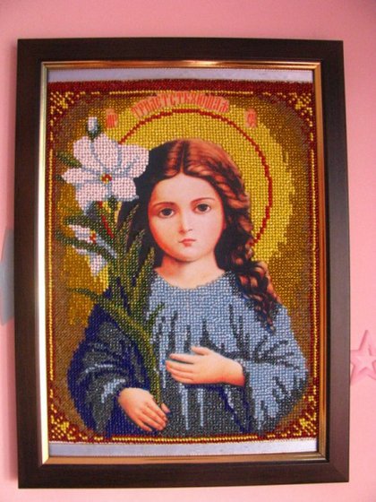 Работа «икона бисером»