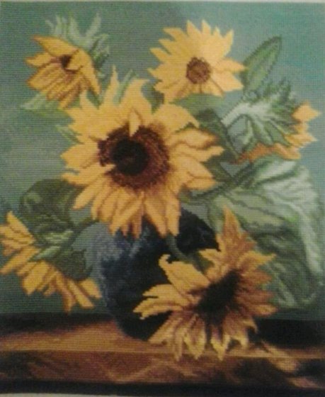 Работа «подсолнухи в вазе»