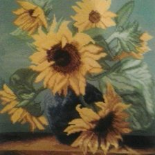 Работа «подсолнухи в вазе»