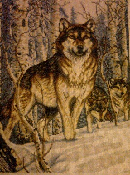 Работа «Волки в зимнем лесу»