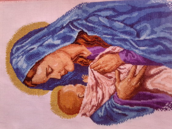 Работа «Божья мать с младенцем»