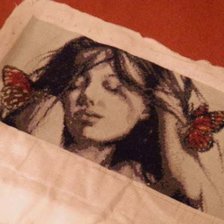 Работа «Девушка с бабочками»