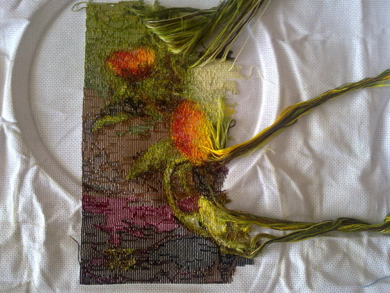 Работа «изнанка вышивки»