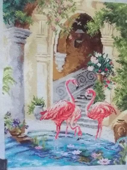 Работа «розовые фламинго»