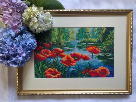 Работа «Маки у озера»