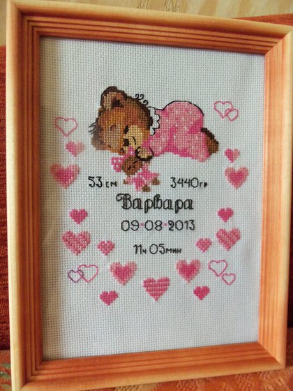 Работа «метрика для девочки»