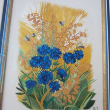 Работа «Васильки, гладь»