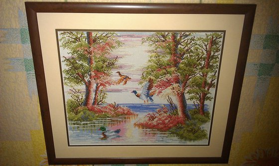 Работа «пейзаж с утками»