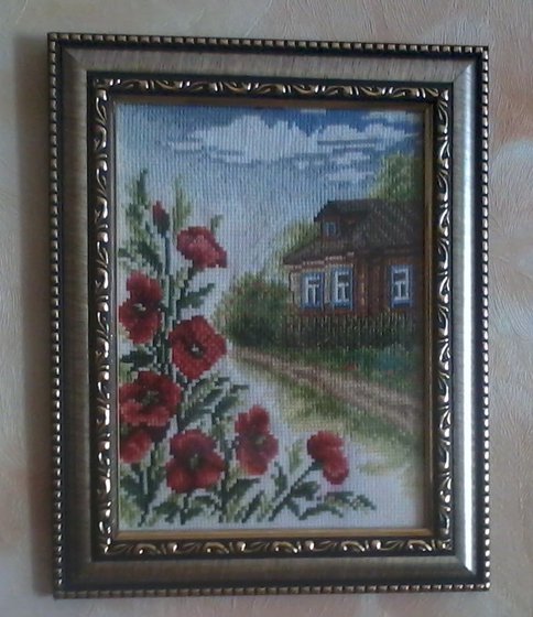 Работа «цветы у дома»