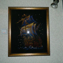 Работа «Корабль плывущий налево.»