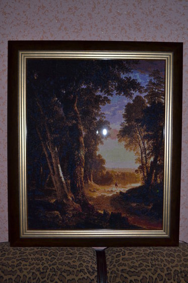 Работа «рассвет в лесу»