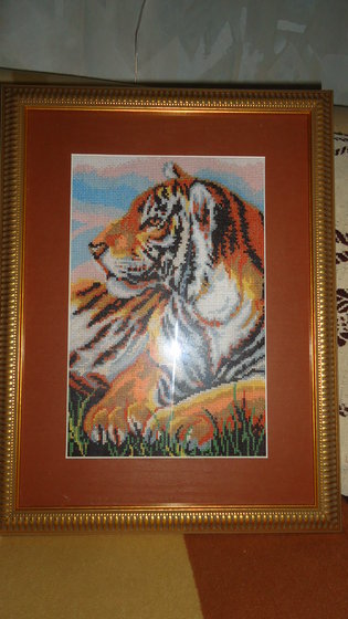 Работа «Настороженный тигр»