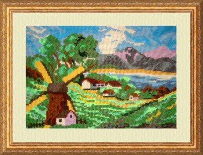 Работа «Пейзаж с мельницей»