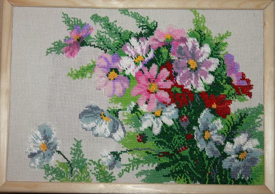 Работа «букет бисером»