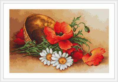 Работа «Маки и ромашки»
