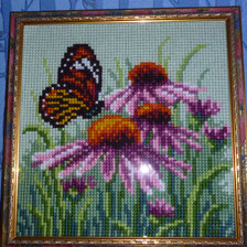Работа «Бабочка на цветке. В рамке»