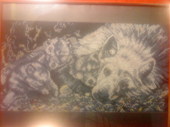 Работа «Волчица с волчатами»