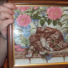 Работа «Кошка на окошке»