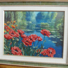 Работа «Маки на пруду»