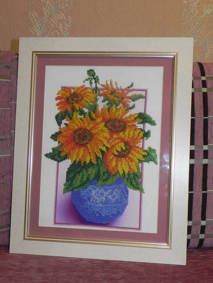 Работа «Соняхи, бісер, А3, ПРОДАЮ»