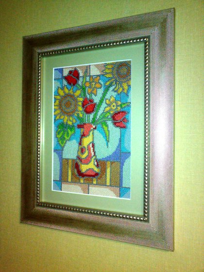 Работа «Ваза в стиле ветраж»