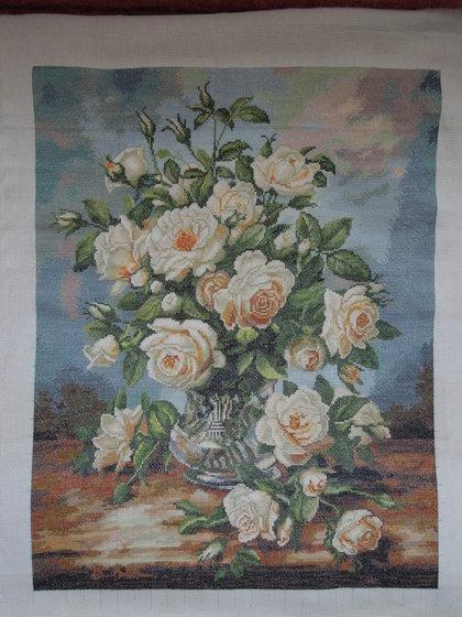 Работа «Букет белых роз»