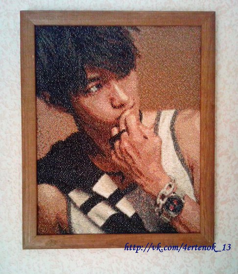 Работа «Ким Мён Су (Kim Myung Soo). Вышивка крестом, размер 24х30 (см)»