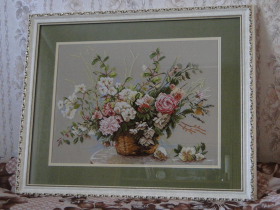 Работа «Корзина с цветами»