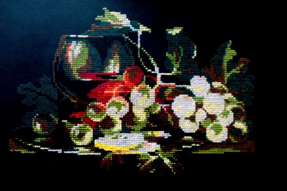 Работа «Натюрморт с виноградом!»