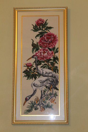 Работа «Журавли в пионах»