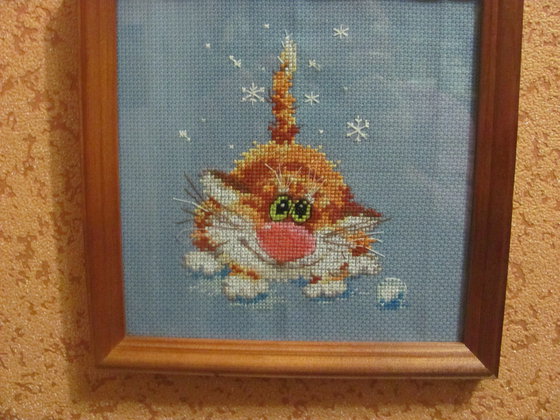 Работа «Зима. Котёнок»